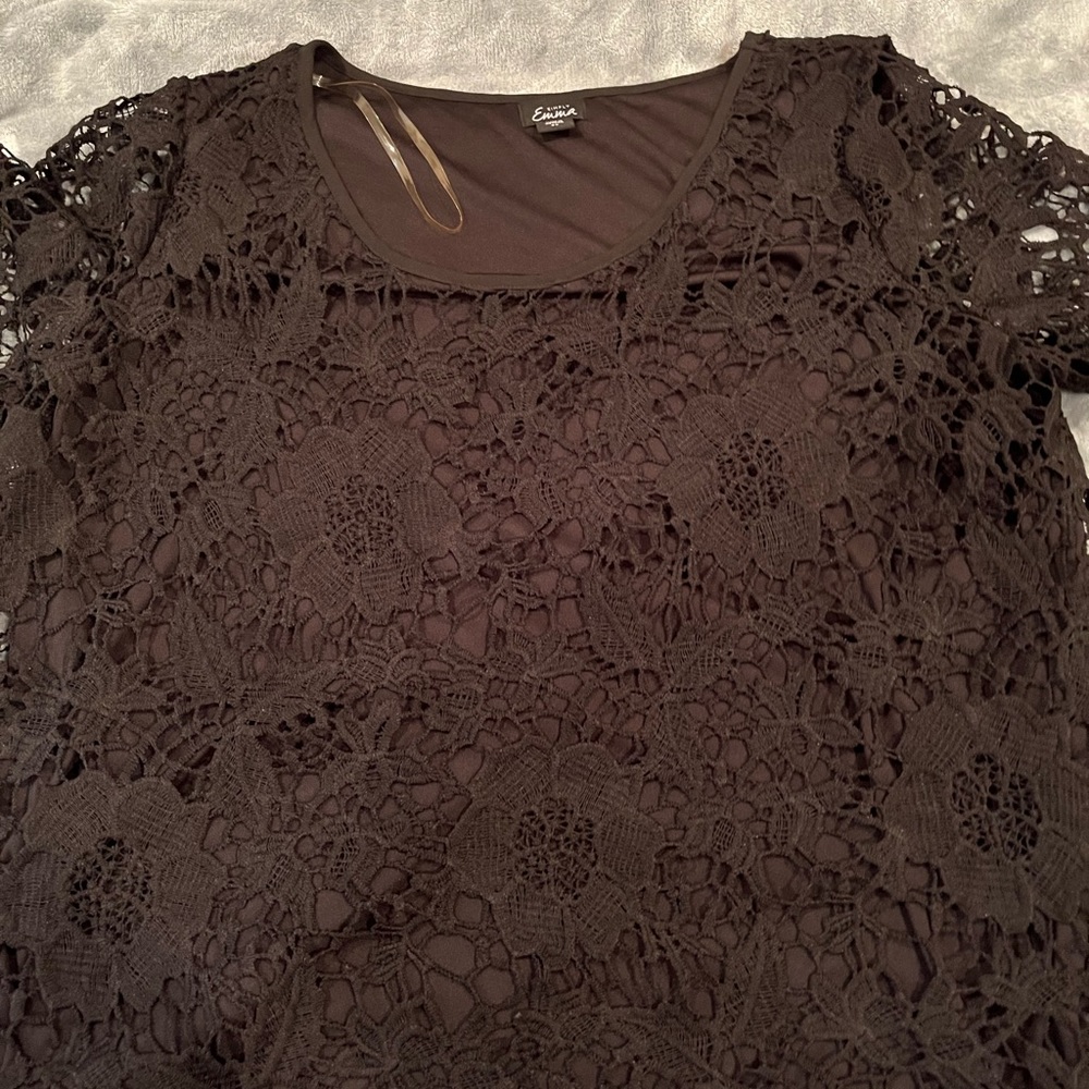 Black Appliqué Blouse